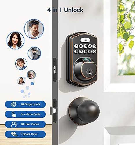 Oil Rubbed Bronze Fingerprint Door Lock H48150