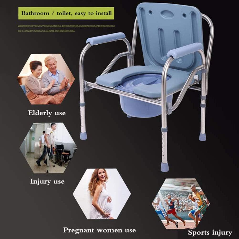 Portable Bedside Commode Chair, Non Slip Mobile Toilet, Adjustable Height Extra Wide with Bucket Splash Guard X10864