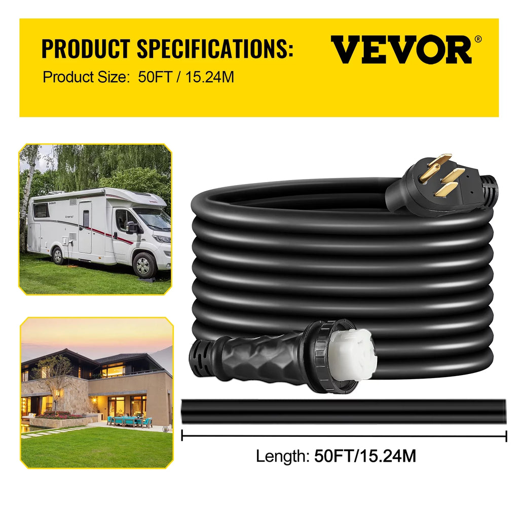 50 Ft 50 AMP 6AWG/3C+8AWG/1C Twist Lock Cord U27851