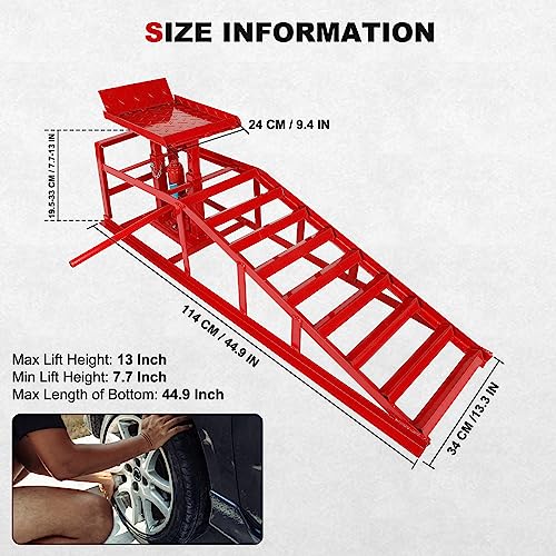 2 Pack Hydraulic Car Ramps 5T 10000lbs Low Profile (Black) D6876