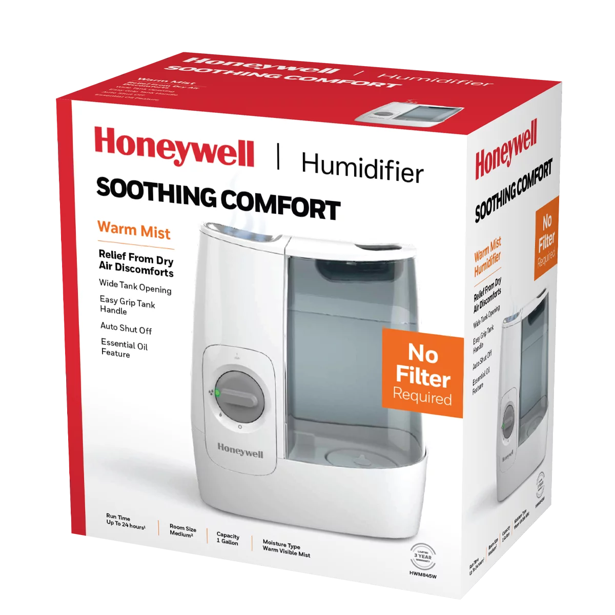 White 1 Gallon Warm Mist Humidifier C832934