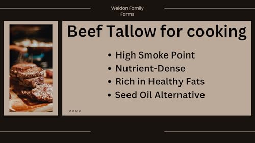Rendered Beef Tallow, 2 pack, Grass fed, 16oz Total L702