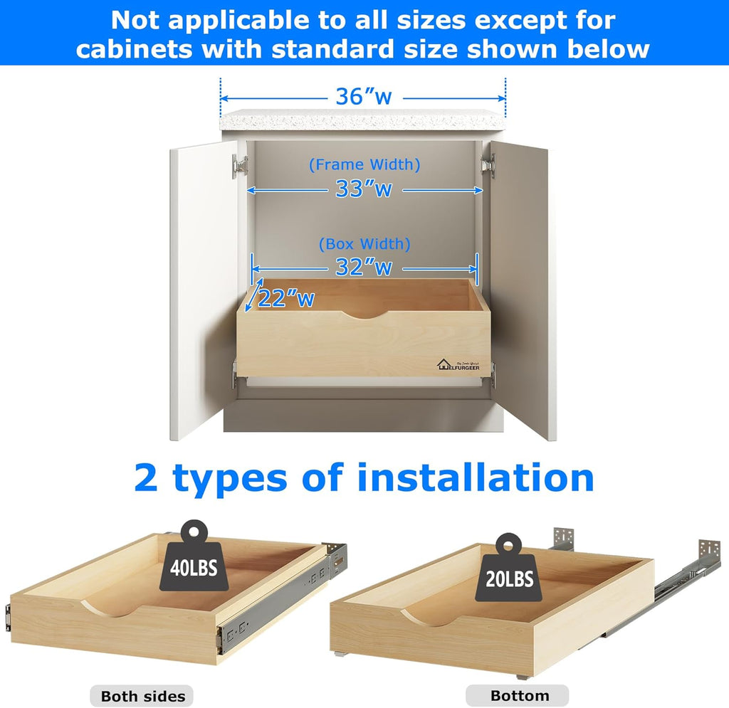 Pull Out Cabinet Organizer (32''W x 21''D) S244