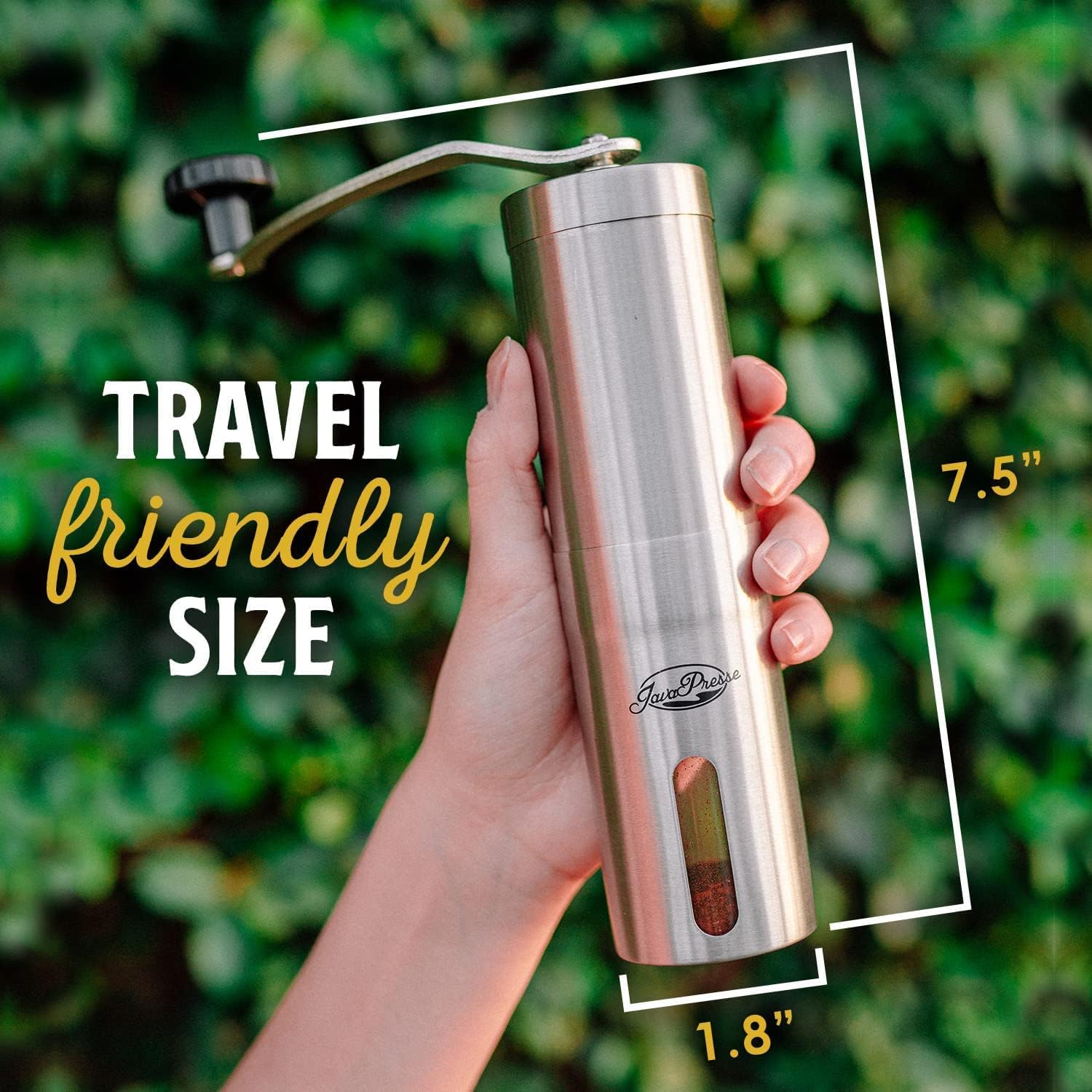 Manual Stainless Steel Coffee Grinder with Hand Crank O429