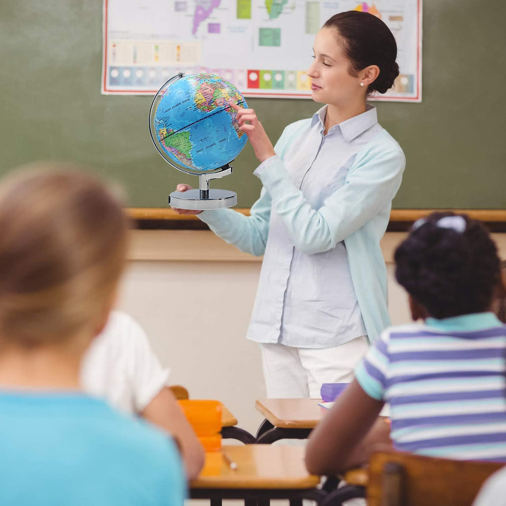 8 Inch Illuminated Educational World Globe with Stand Q621