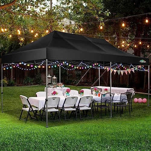 10x20 Heavy Duty Pop up Canopy Tent with 6 sidewalls White D595878