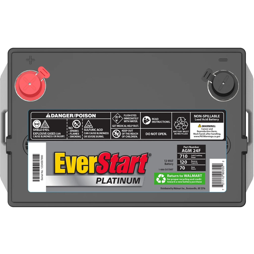 Automotive Battery, Group Size 24F 12 Volt, 710 CCA K5144
