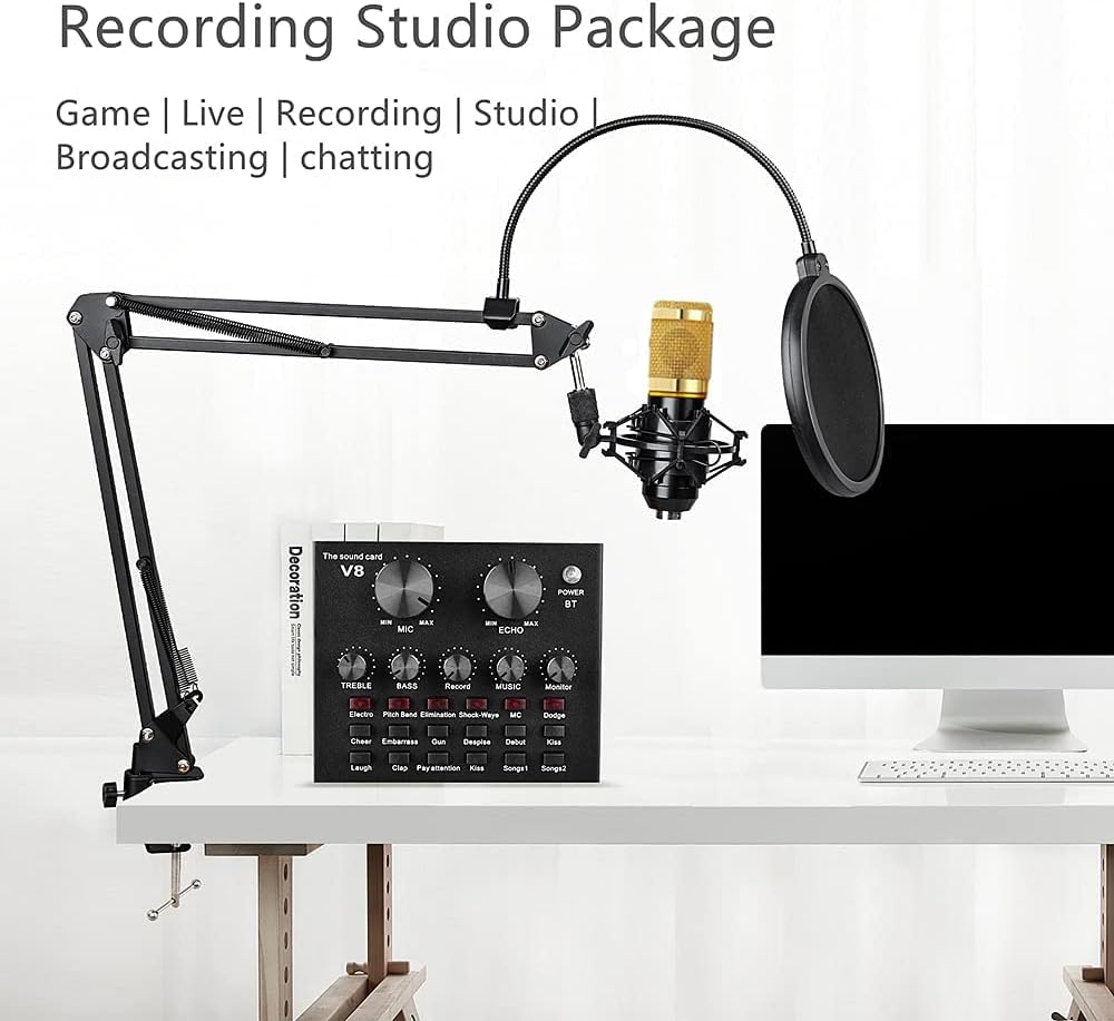 Podcast Equipment Bundle with Voice Changer Live Sound Card Audio Interface Pack of 2 Y52459