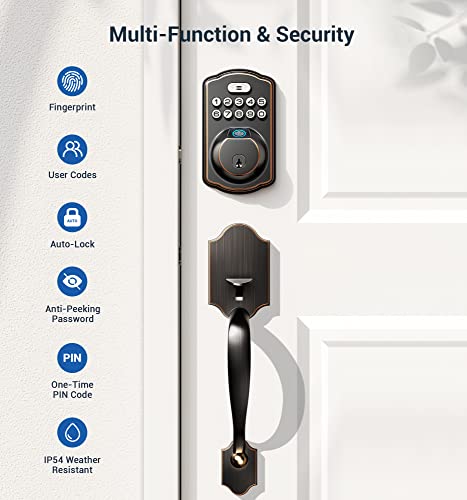 Oil Rubbed Bronze Fingerprint Door Lock H48150
