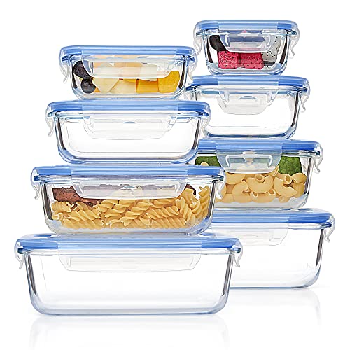 8 Pack Glass Meal Prep Container with Lids X337593