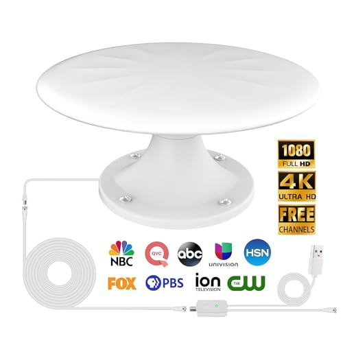 720° Long Range Omni Directional Digital HD TV Antenna with Signal Booster and 35ft Cable N4882