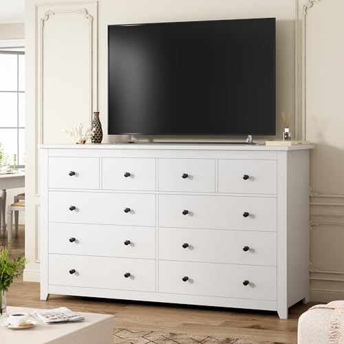 White 10 Drawer Wooden Dresser K62821