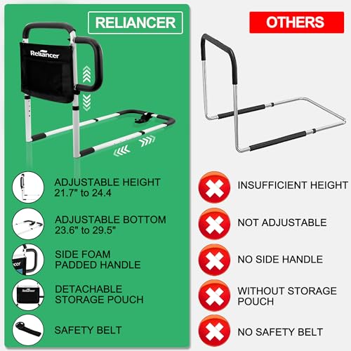 Adjustable Bed Safety Rail with Motion Light & Storage Pocket W523879