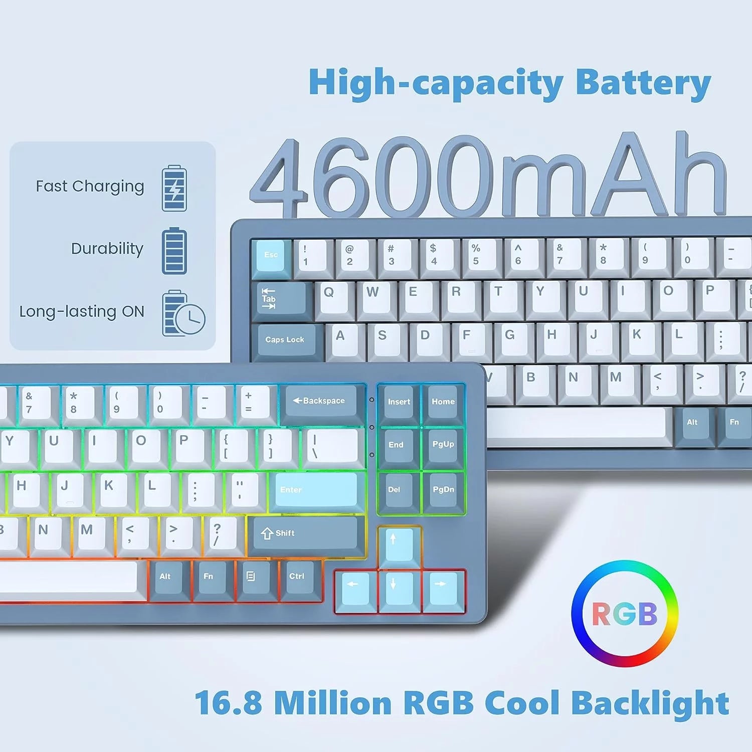 75% Wireless Mechanical Keyboard CNC Aluminum Alloy Shell Hot-swappable RGB U805014