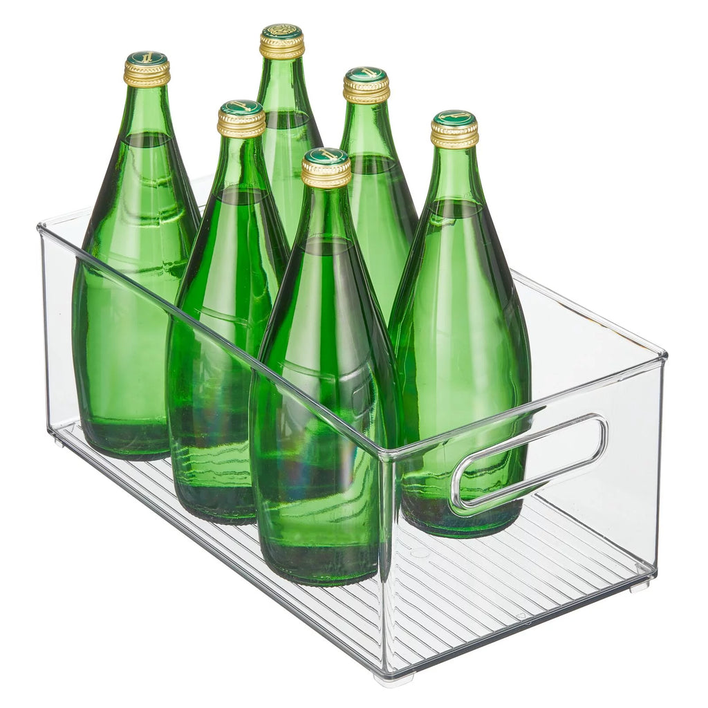 Large Deep Plastic Storage Organizer Bin with Handles, Clear M10652