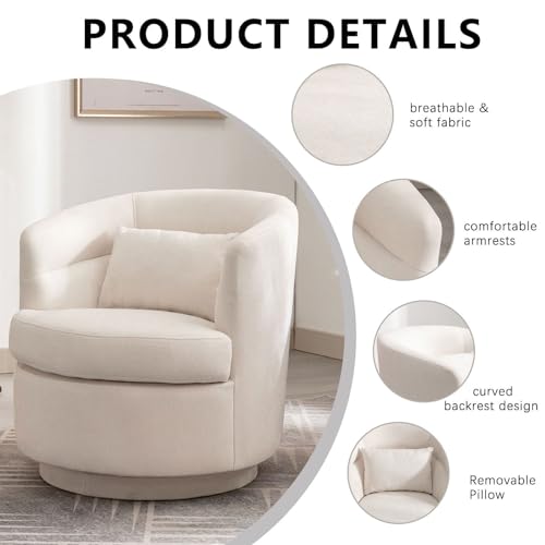 Grey Swivel Barrel Chair with Pillow G6965