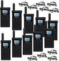 10 Pack Rechargeable Walkie Talkies with Earpiece F721