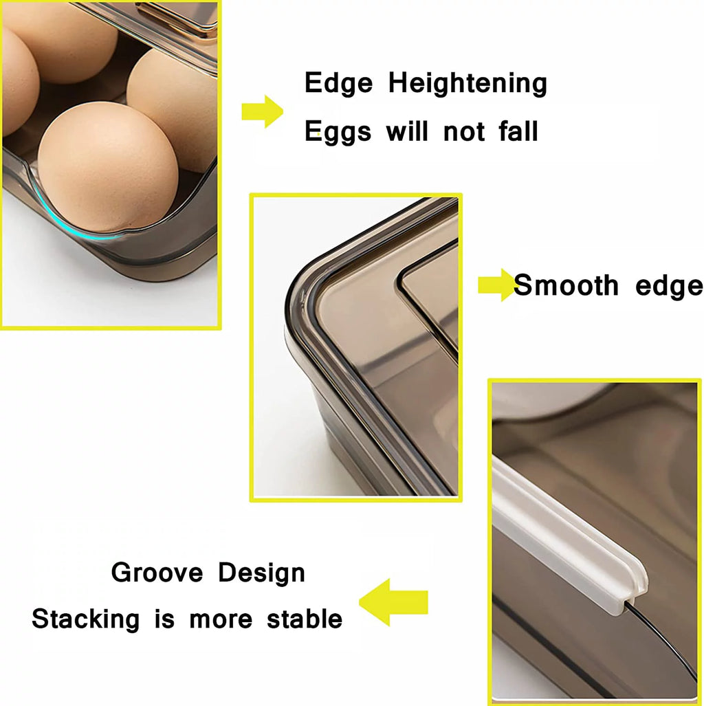 Crystal Gray Plastic Egg Storage Container (3 Layers) N113458