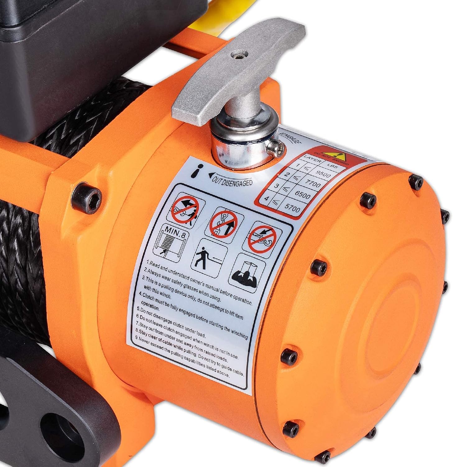 9500 lb. Electric Winch Synthetic Rope Kit 12V Waterproof IP67 with Wireless Remote G986
