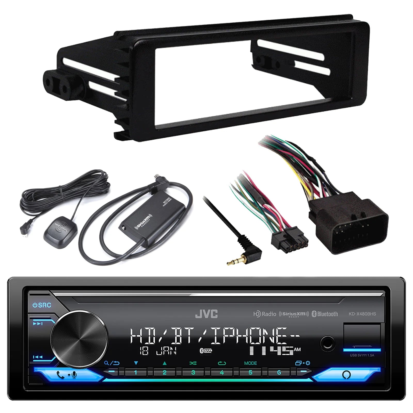 Single DIN Bluetooth Car Audio Receiver O593423