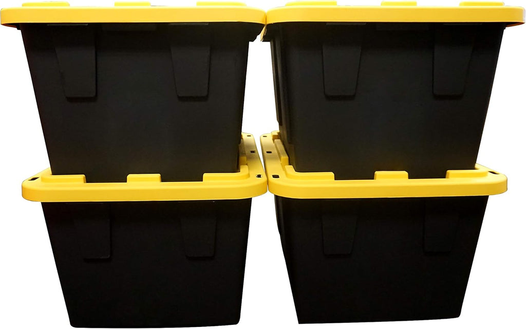 4 Pack 27 Gallon Plastic Storage Boxes with Lids H31194