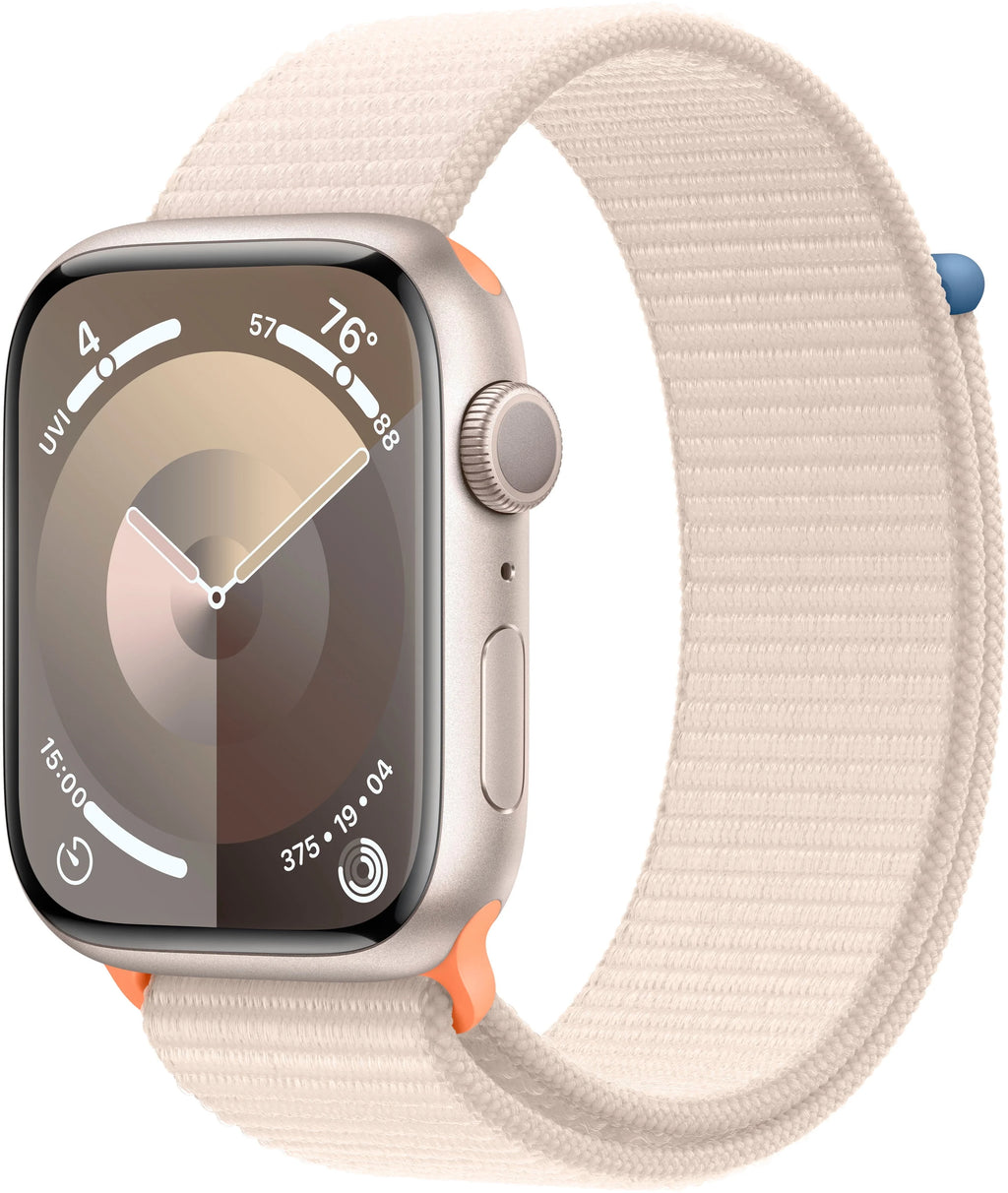Refurbished Apple Watch Series 9 45mm Starlight Aluminum with Starlight Sport Loop Y646299