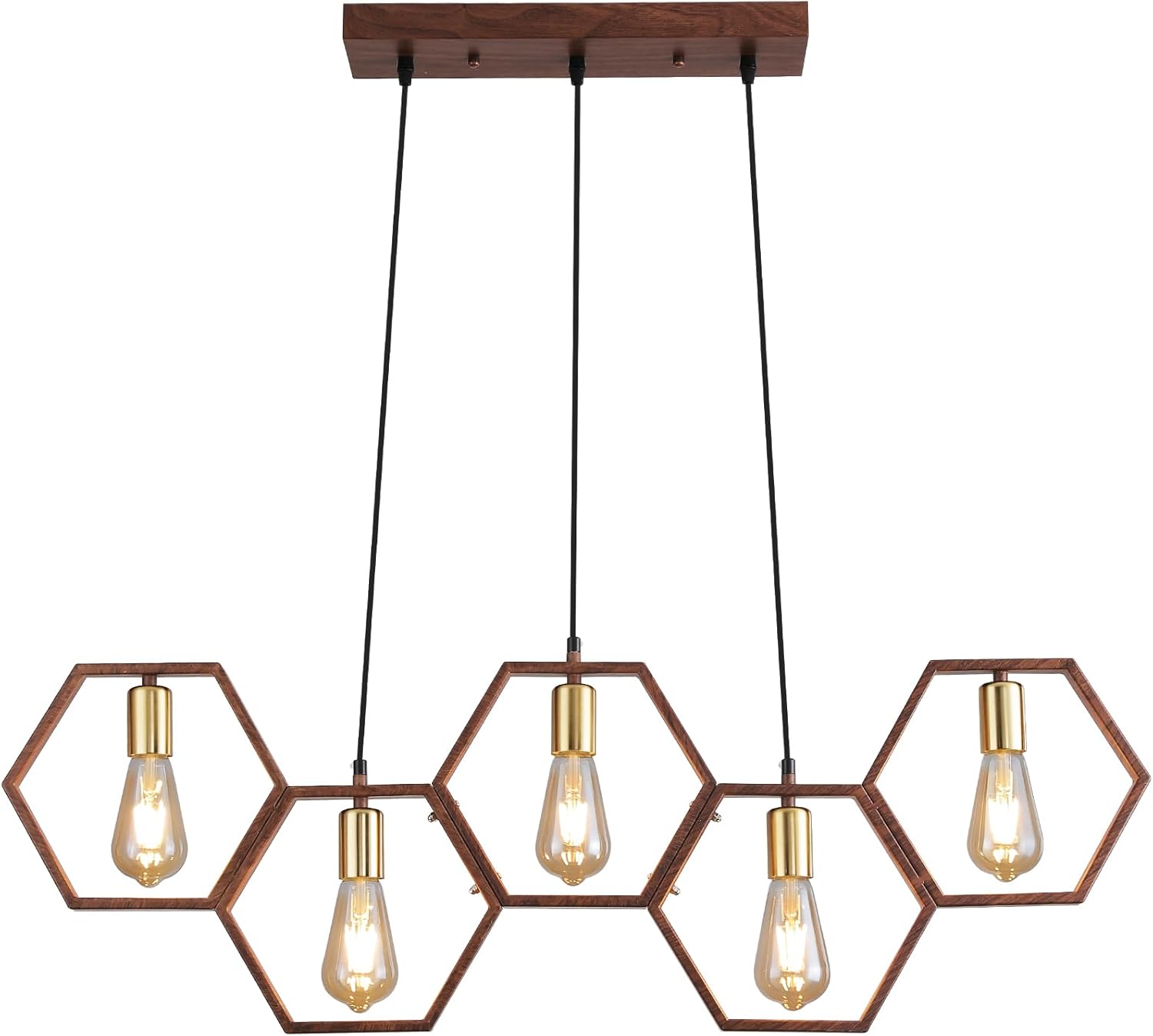 Black Metal 5 Light Rectangular Chandelier C889