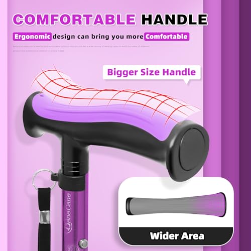 Folding Quad Cane with TPR T-Handle and Travel Bag B632602