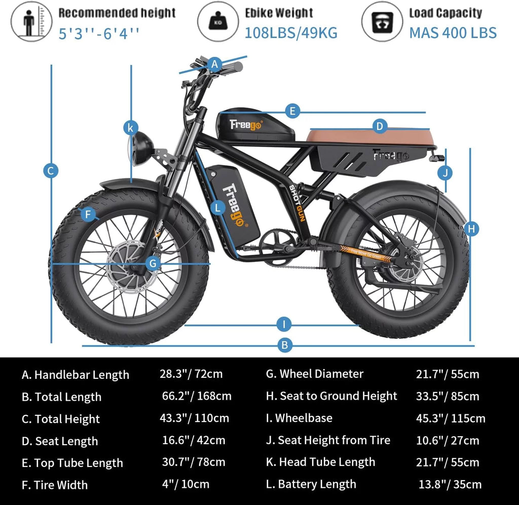 Dual Motor Dual Battery 2000W 48V 40Ah 55Ah 20"x4.0" Fat Tire Electric Bike V9230
