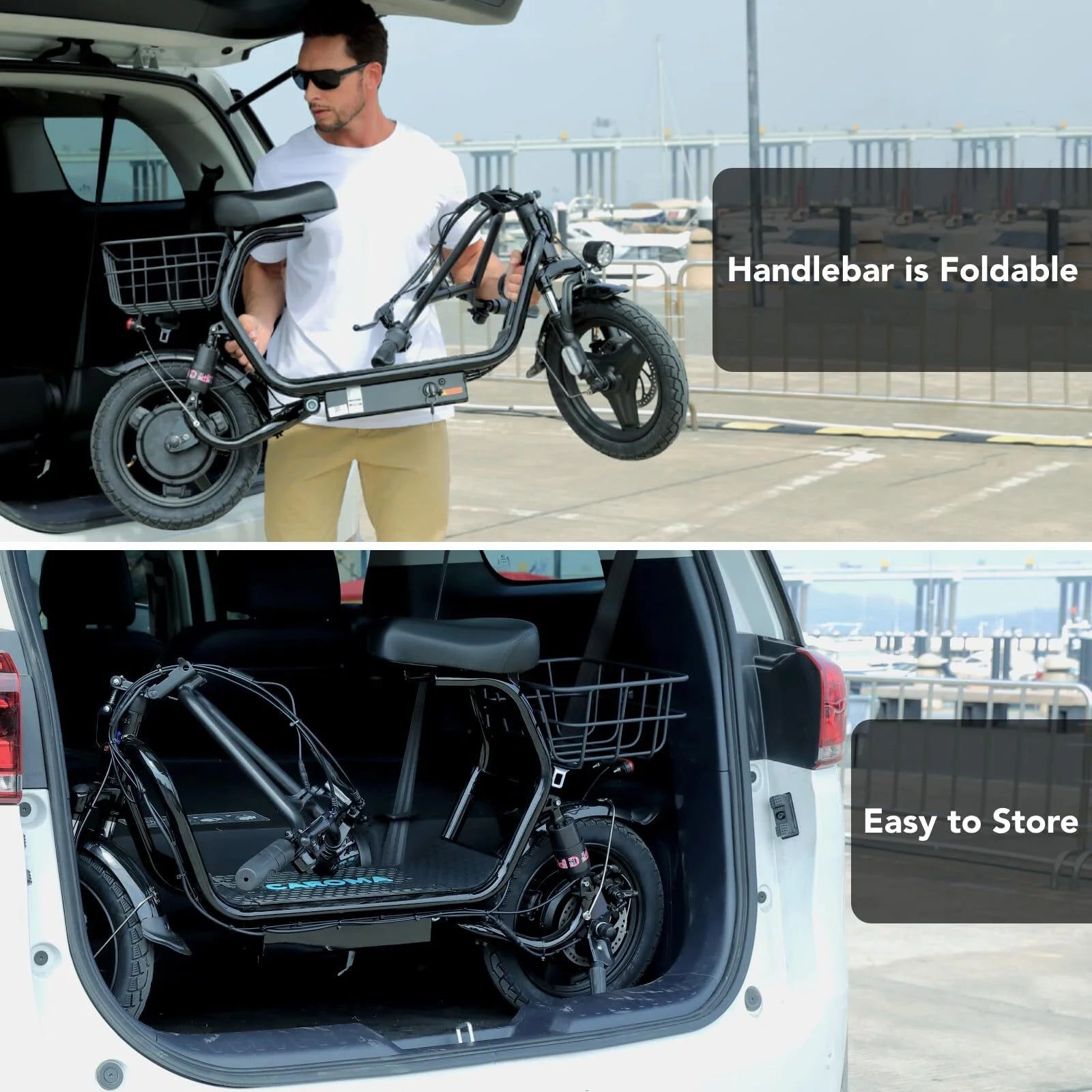 Black 500W Electric Scooter with Seat, 14" Tires, 20 MPH Max, 15 Miles Range O367412