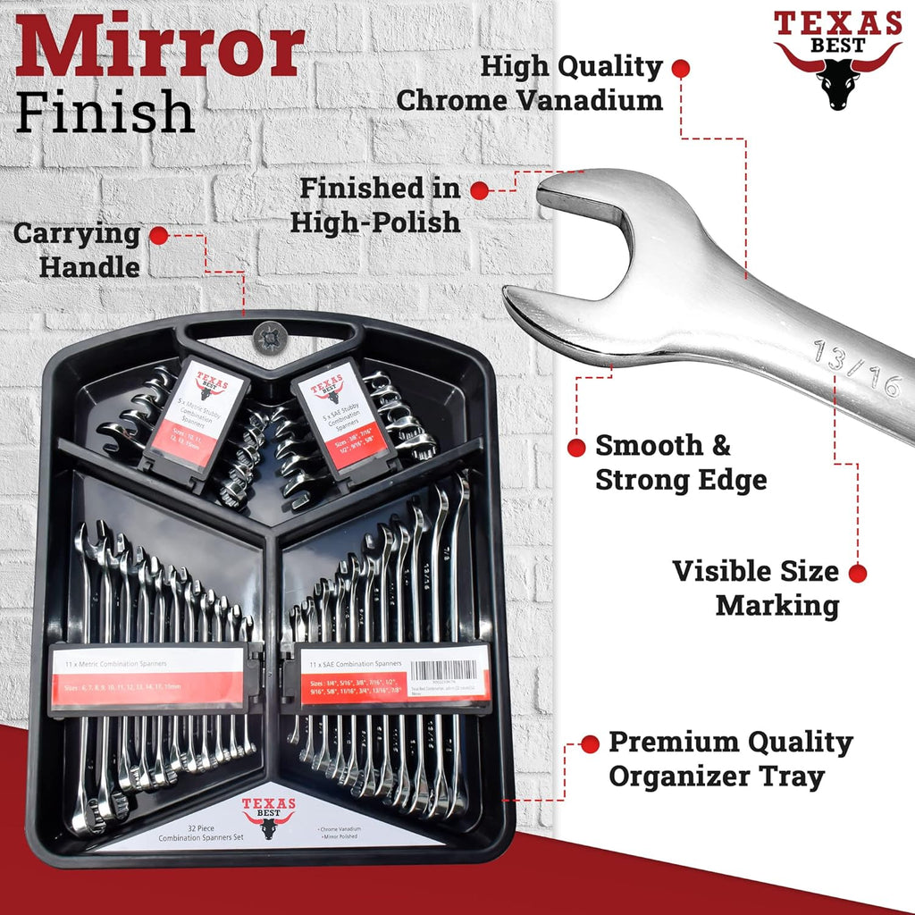 32 Pc Chrome Vanadium Steel Combination Wrench Set J27049