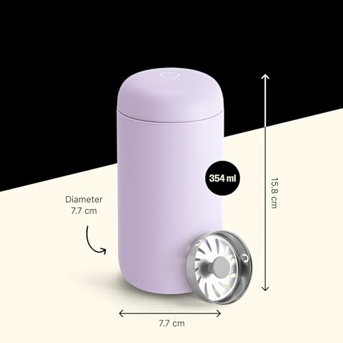 12 oz Vacuum-Insulated Stainless Steel Travel Mug with Ceramic Interior and Splash Guard Matte Black K733