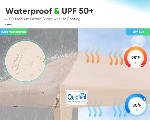 10x20ft Pop up Canopy Tent Waterproof with Roller Bag R9168