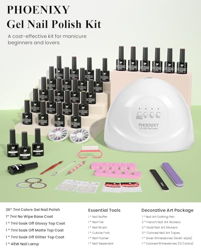 40 Colors Gel Nail Polish Kit with 48W UV LED Nail Lamp N7648