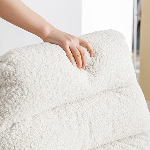 Ivory Linen Oversized Swivel Lounge Chair with Ottoman M246776
