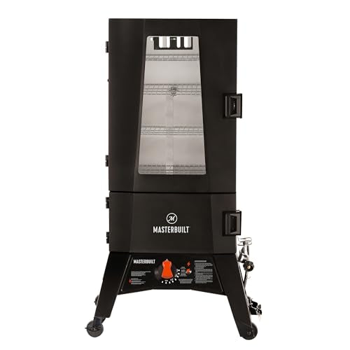 40-inch Propane Gas Vertical BBQ Smoker with Analog Temperature Control in Black X252623