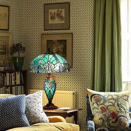 16 inch Stained Glass Table Lamp with Night Light P427687