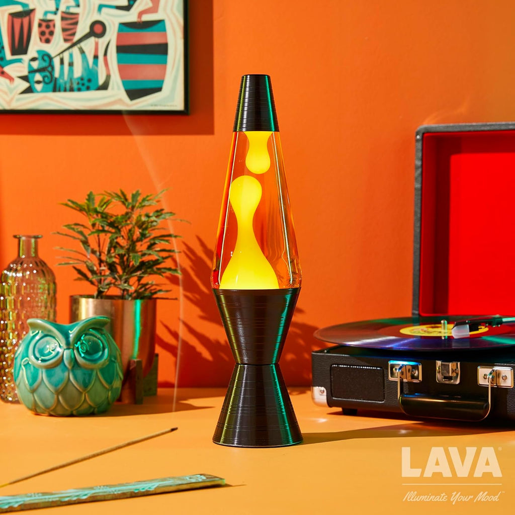 14.5'' Yellow Wax and Orange Liquid Motion Light P2324