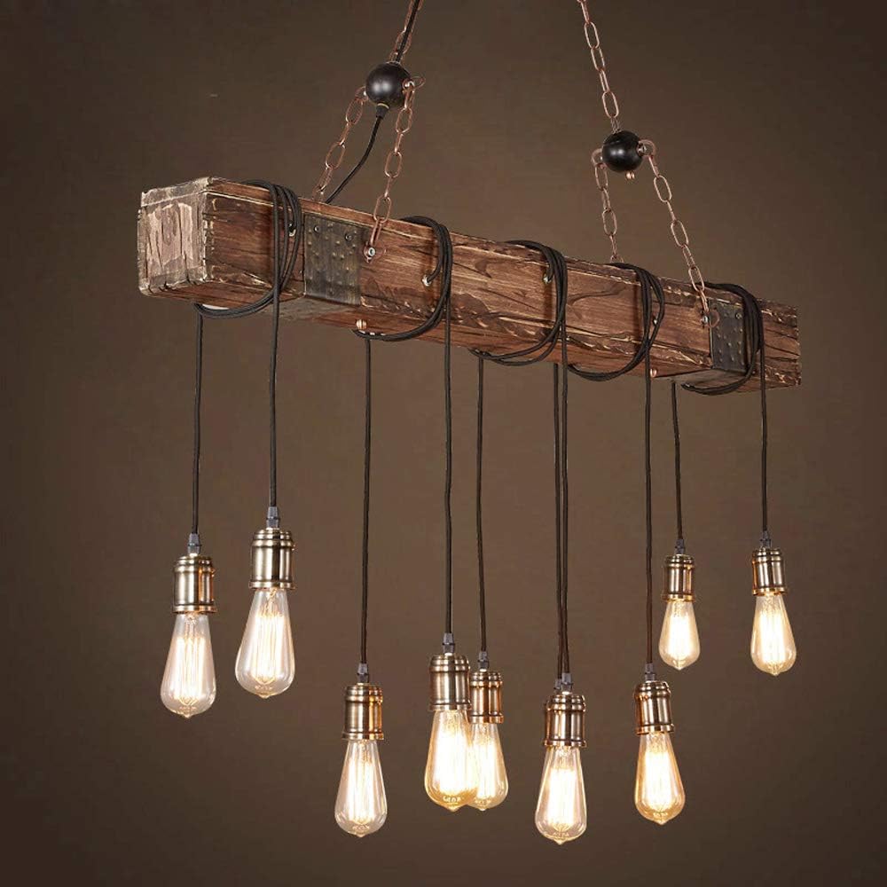Rustic Industrial 10 Light 46in Chandelier J932366