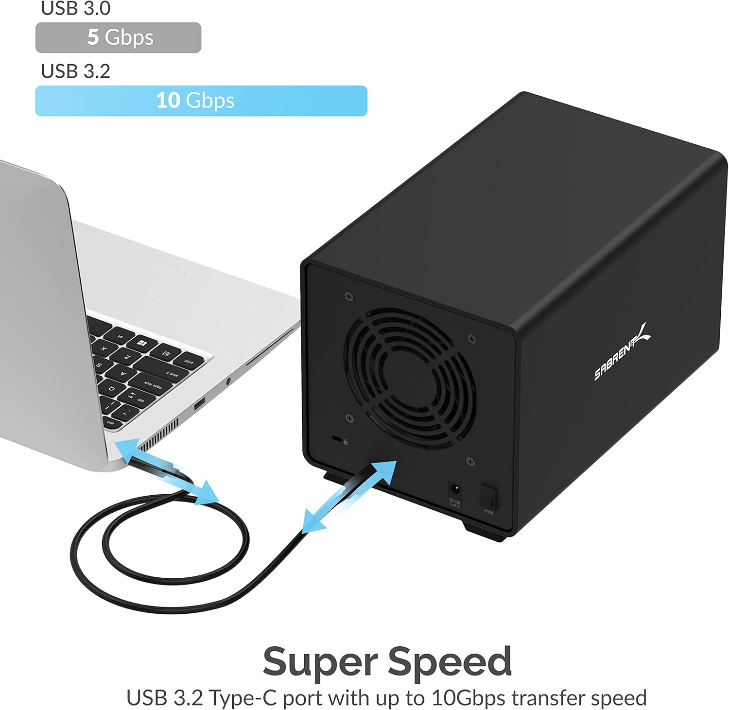 USB 3.0 to SATA Dual Bay External Hard Drive Docking Station for 2.5 or 3.5in HDD, SSD with Hard Drive Duplicator/Cloner Function H75740