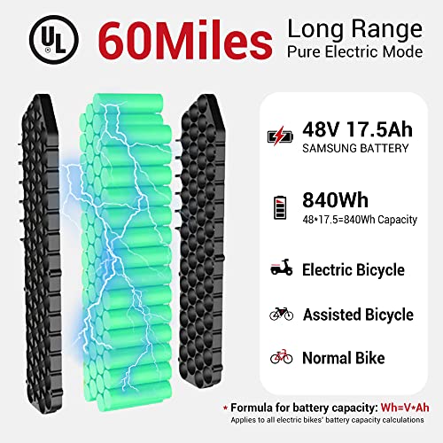 750W 48V 17.5Ah Battery 26"x4" Fat Tire Electric Bike Q52347