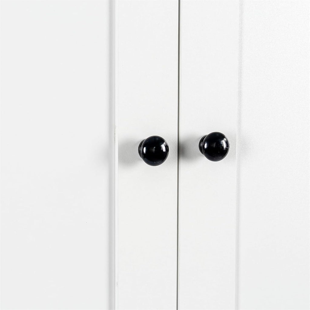 White 4 Door Kitchen Pantry Storage Cabinet with Adjustable Shelves and Drawer D877
