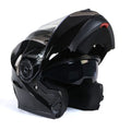 Gloss Black Motorcycle Modular Helmet with Drop Down Visor Medium I193924