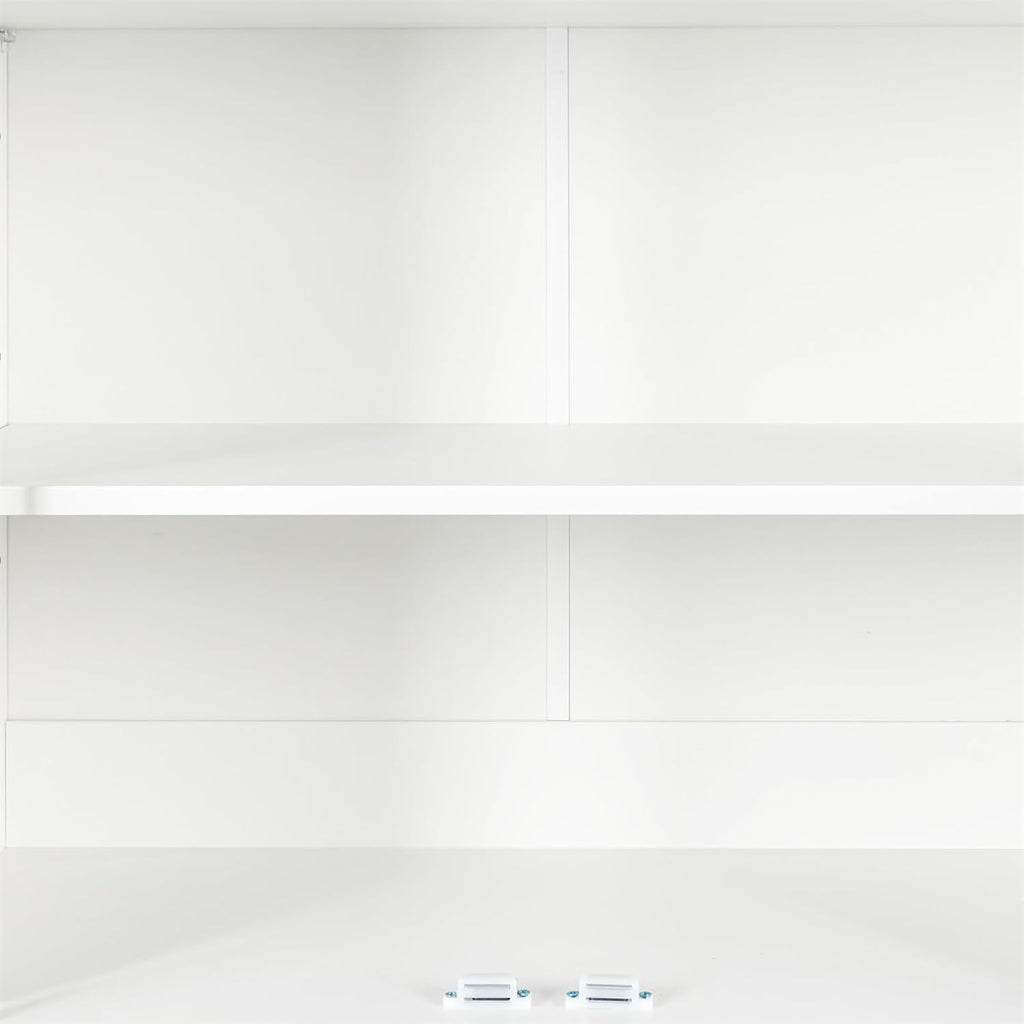 White 4 Door Kitchen Pantry Storage Cabinet with Adjustable Shelves and Drawer D877