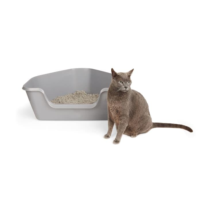 Grey High-Back Corner Litter Box E296