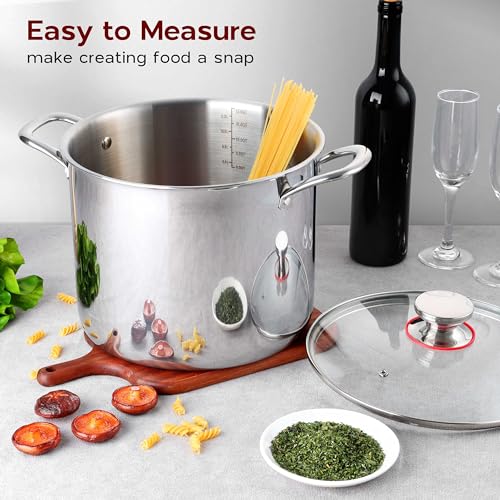 18/10 Stainless Steel 8 Quart Stock Pot with Lid Tri-Ply Induction Pot G9294
