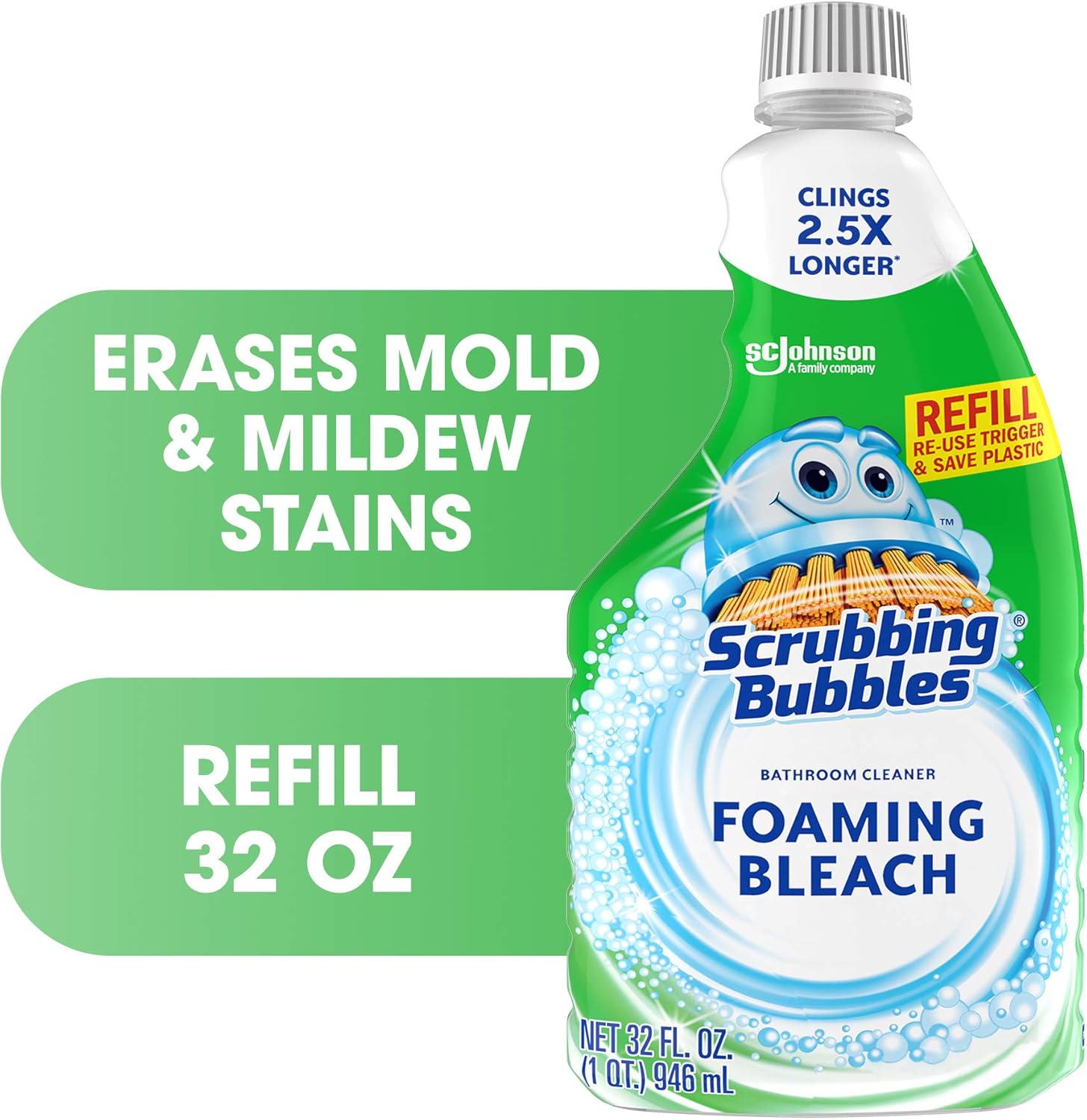 Foaming Bleach Bathroom Cleaner Refill Bottle 32 oz X812361