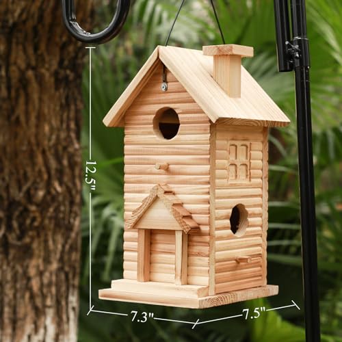 2 Hole Wooden Bird House O45255