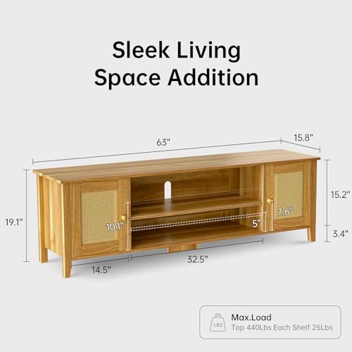 Rattan TV Stand with Storage N9410