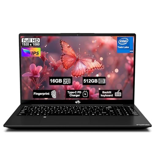 15.6" FHD IPS Laptop Computer - 8GB RAM 128GB SSD, 4 Cores 13th Gen Intel N150, 65W GaN Type-C, Fingerprint, Backlit Keyboard, Wi-Fi 6, BT5.2, Numpad S132921